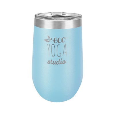 16 Oz. Light Blue Polar Camel Stemless Tumbler