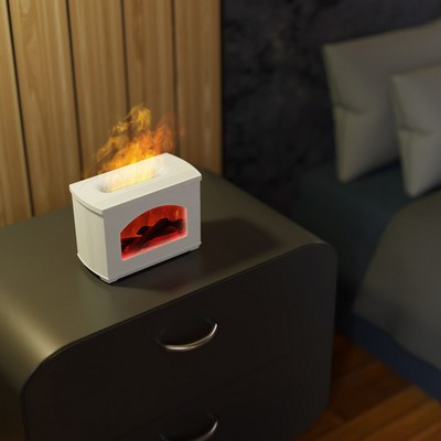 3D Fireplace Aromatherapy Diffuser Cool Mist Humidifiers Essential Oil Home Scent Machine with Light
