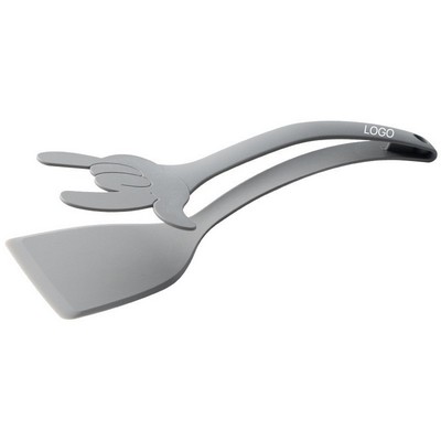 2-In-1 Stainless Steel Steak Turner and Food Tong Spatula Home Kitchen Use