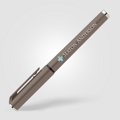 Islander Recycled Plastic Monochrome Gel Grip Pen - Full-Color Inkjet