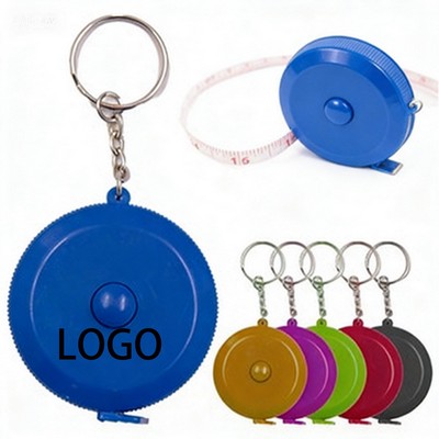 Mini Round ABS Retractable Keychain Tape Measure