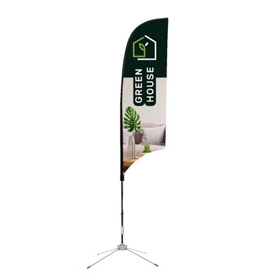 9' Concave Shape Feather Flag - 1 Side Imprint