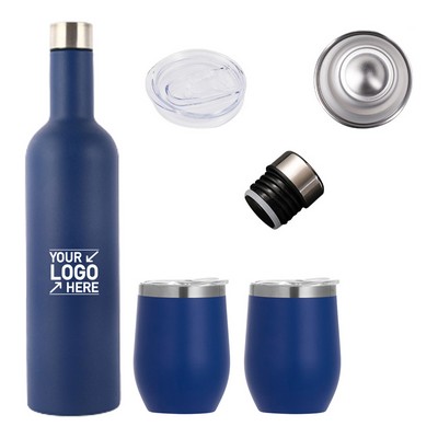 24Oz Stainless Steel Wine Bottle Gift Set