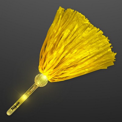 Light Up Team Spirit Yellow Pom Poms - PRINTED