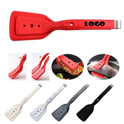Dual-Function Silicone Steak Spatula Tongs