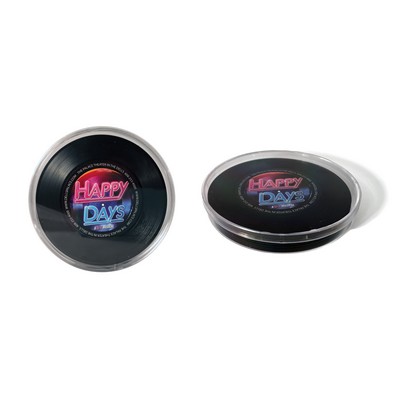 1-Sided Mini Record Coasters - Sets of 6 - Clear Hard Case