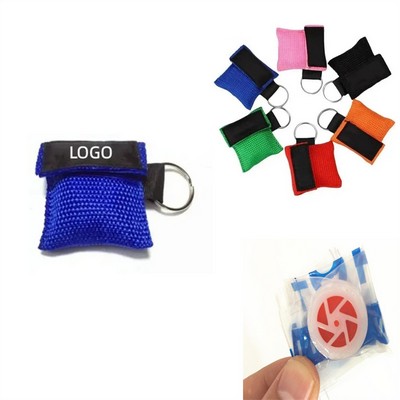 CPR Rescue Mask with One-Way Valve Keychain