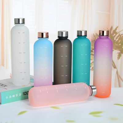 32oz Frosted Water Bottle with Time Markers