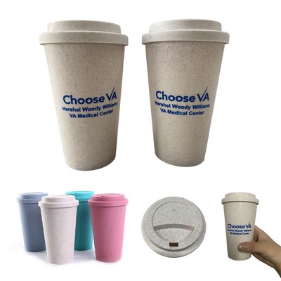 16oz. Wheat Straw Fiber Tumbler W/Lid