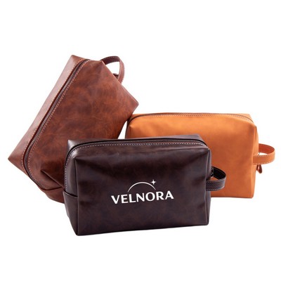Vegan Leather Travel Toiletry Dopp Kit