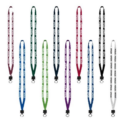 1/2" Cotton Lanyard with Plastic Clamshell & O-Ring