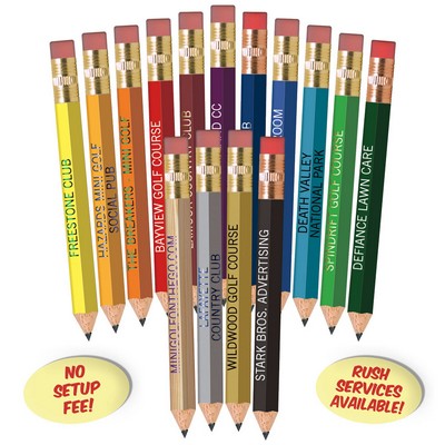 Sky Blue Hexagon Golf Pencils with Erasers