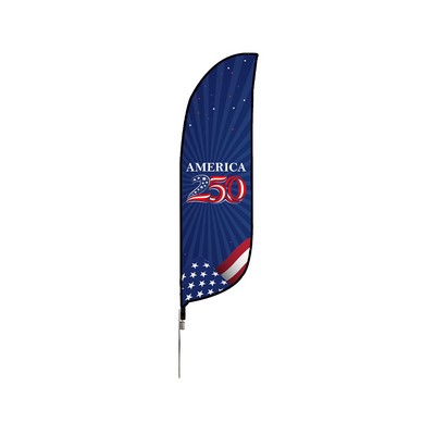 2.25' x 11.5' Feather Flag Single Sided Package w/Spike Base