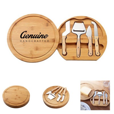 Bamboo Wood Cheese Board Set