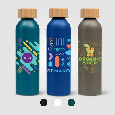 Eden - 20 oz. Aluminum Water Bottle with Bamboo Lid - Full-Color Inkjet