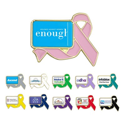 Awareness Ribbon Lapel Pin w/Logo