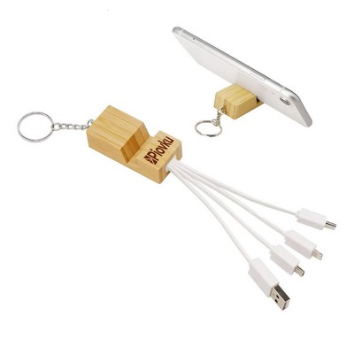Bamboo Wood 3-in-1 Charger Stand